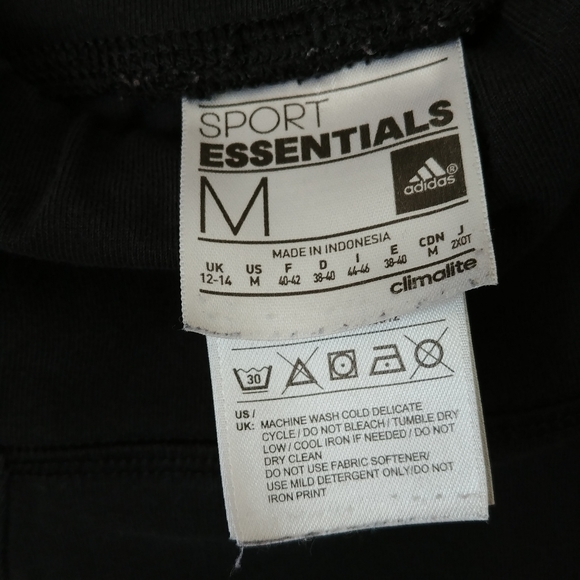 Adidas Essential Leggings 3 Stripes Black Size Medium Cotton - Picture 12 of 12
